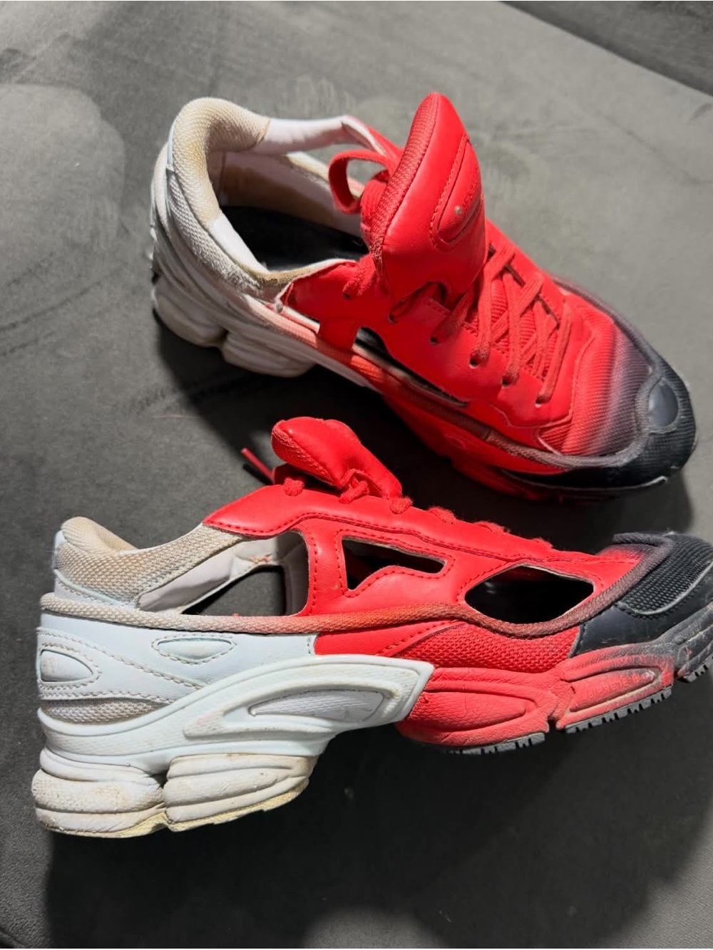 adidas Red, White and Black Cutout Sneaker